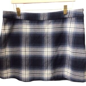 Abercrombie & Fitch Navy and White Plaid Mini Skirt